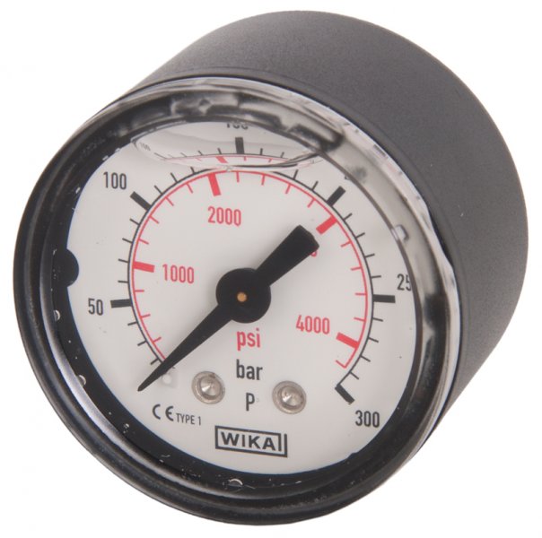 Wika Pressure Gauge 1/8” Rear Entry 0-300 BAR 40mm Face